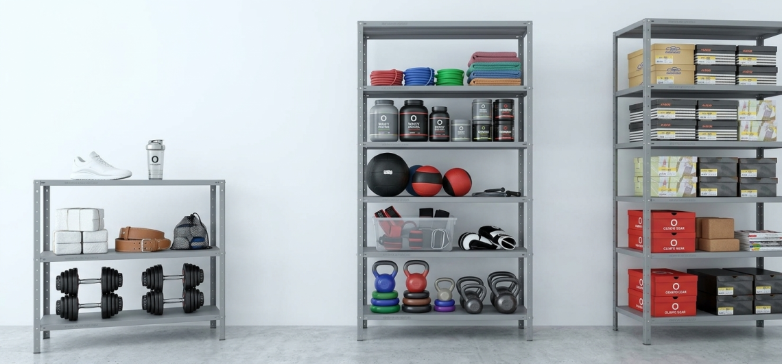 Estantes de aço para academias: organização e segurança